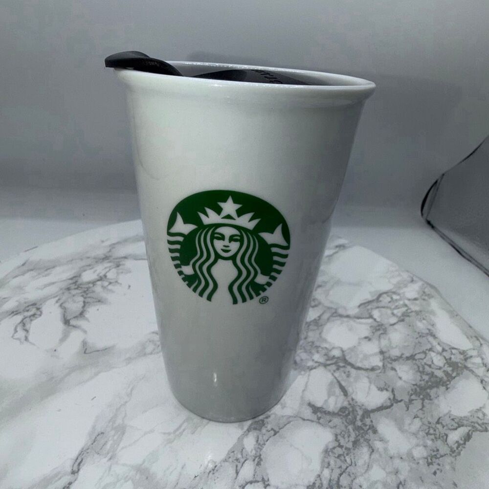 STARBUCKS Ceramic 10 oz Grande Size Travel Mug